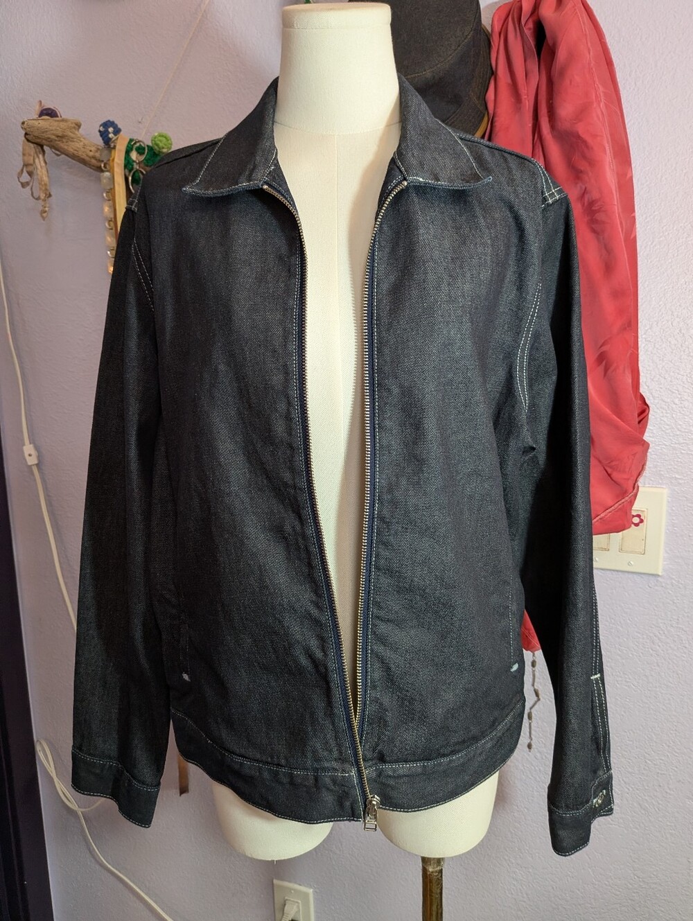 🔥RARE Levi's Made & Crafted Walter Denim Harrington Jacket Dark Indigo LMC 🔥 - Picture 4 of 16
